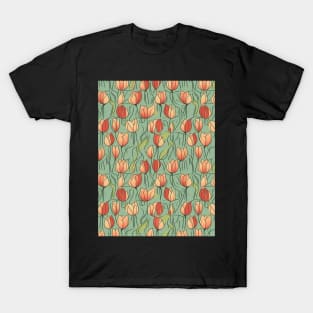 Tulips Flower Seamless Pattern V7 T-Shirt